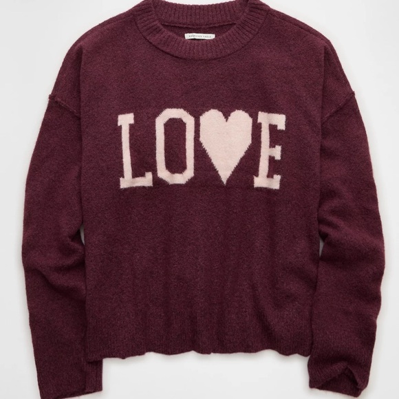 American Eagle Outfitters AE Whoa So Soft Valentine’s LOVE Sweater NWT! - Picture 4 of 9